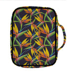 Bird Of Paradise Flower Pattern Print Front Pocket Bible Bag