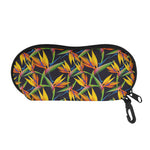 Bird Of Paradise Flower Pattern Print Glasses Case
