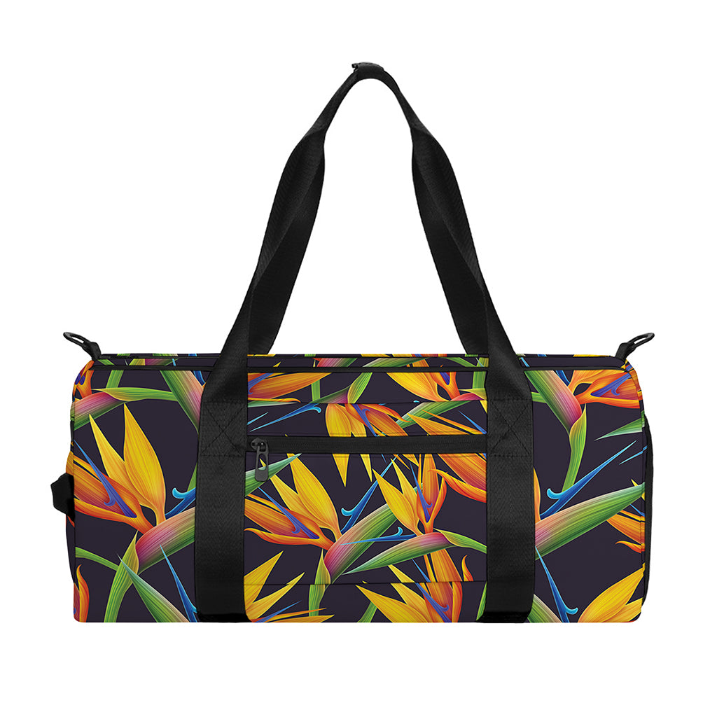 Bird Of Paradise Flower Pattern Print Gym Bag