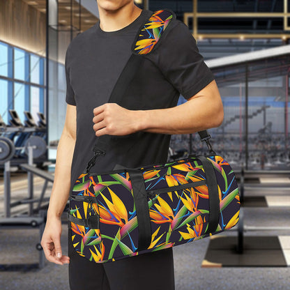 Bird Of Paradise Flower Pattern Print Gym Bag