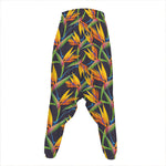 Bird Of Paradise Flower Pattern Print Hammer Pants