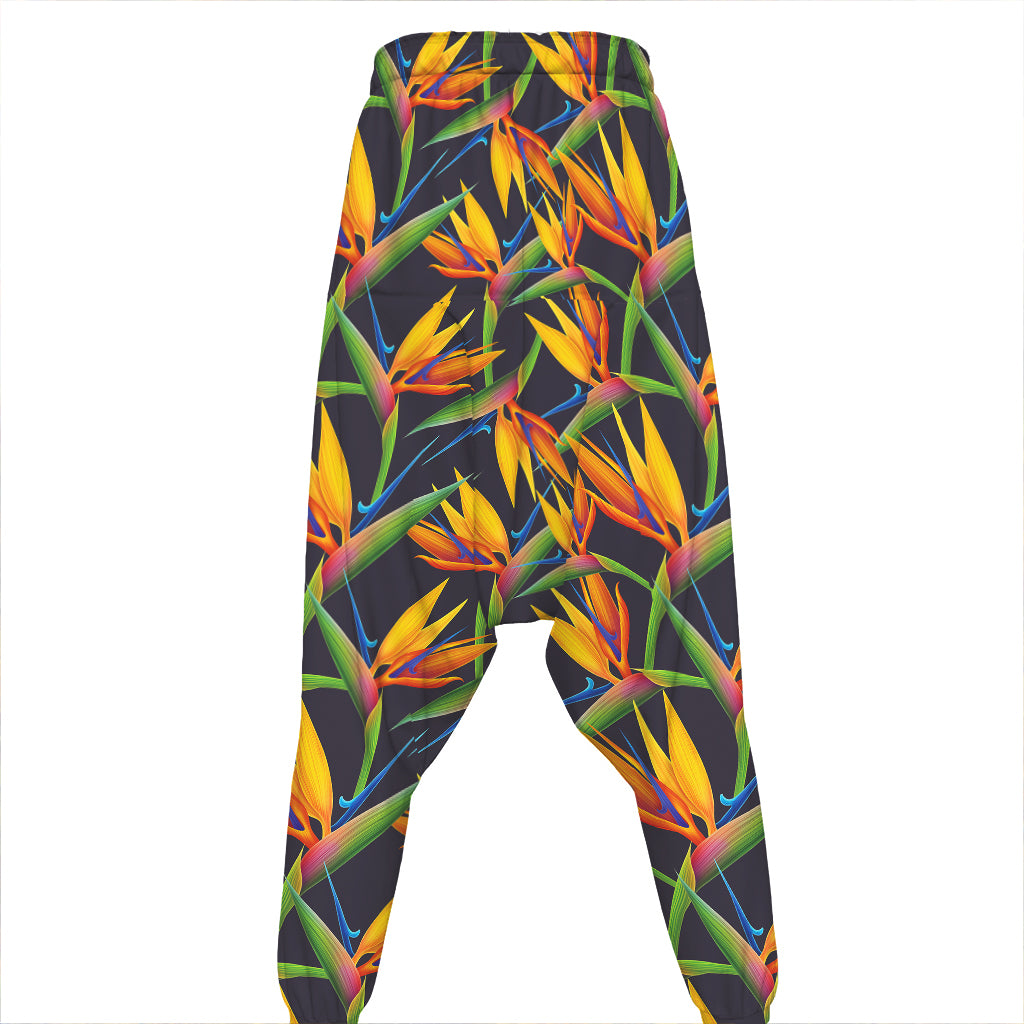 Bird Of Paradise Flower Pattern Print Hammer Pants