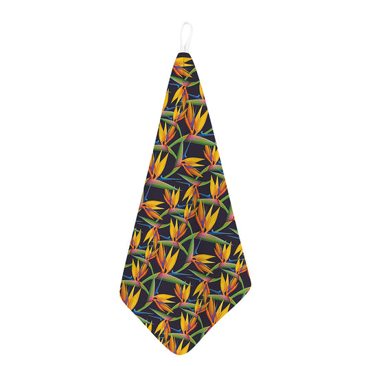 Bird Of Paradise Flower Pattern Print Hand Towel