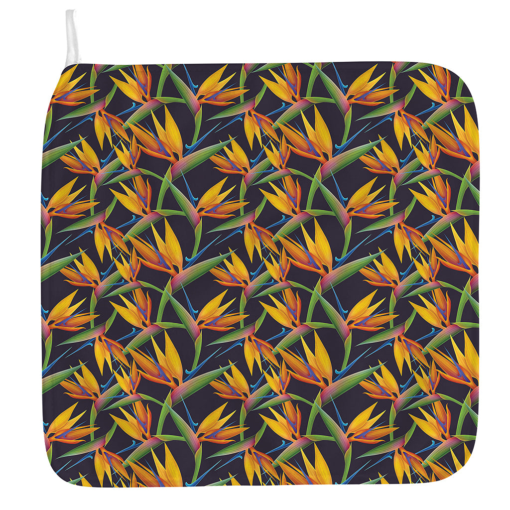 Bird Of Paradise Flower Pattern Print Hand Towel