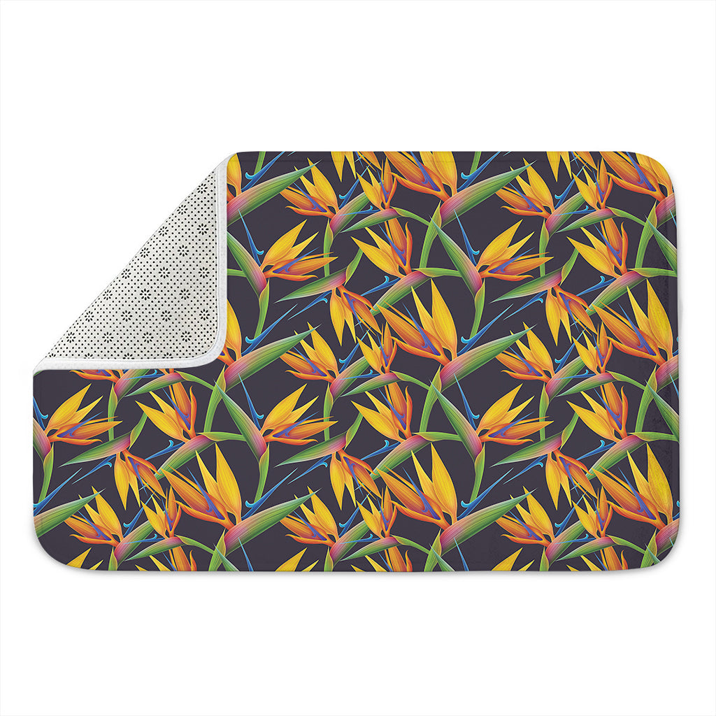 Bird Of Paradise Flower Pattern Print Indoor Door Mat