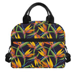 Bird Of Paradise Flower Pattern Print Insulated Lunch Bag
