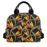 Bird Of Paradise Flower Pattern Print Insulated Lunch Bag