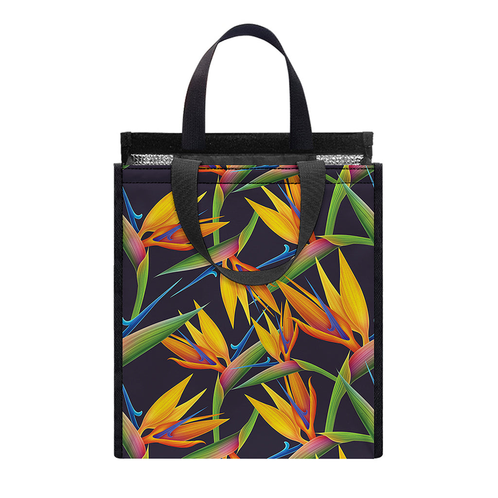 Bird Of Paradise Flower Pattern Print Insulated Lunch Tote