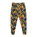 Bird Of Paradise Flower Pattern Print Jogger Pants