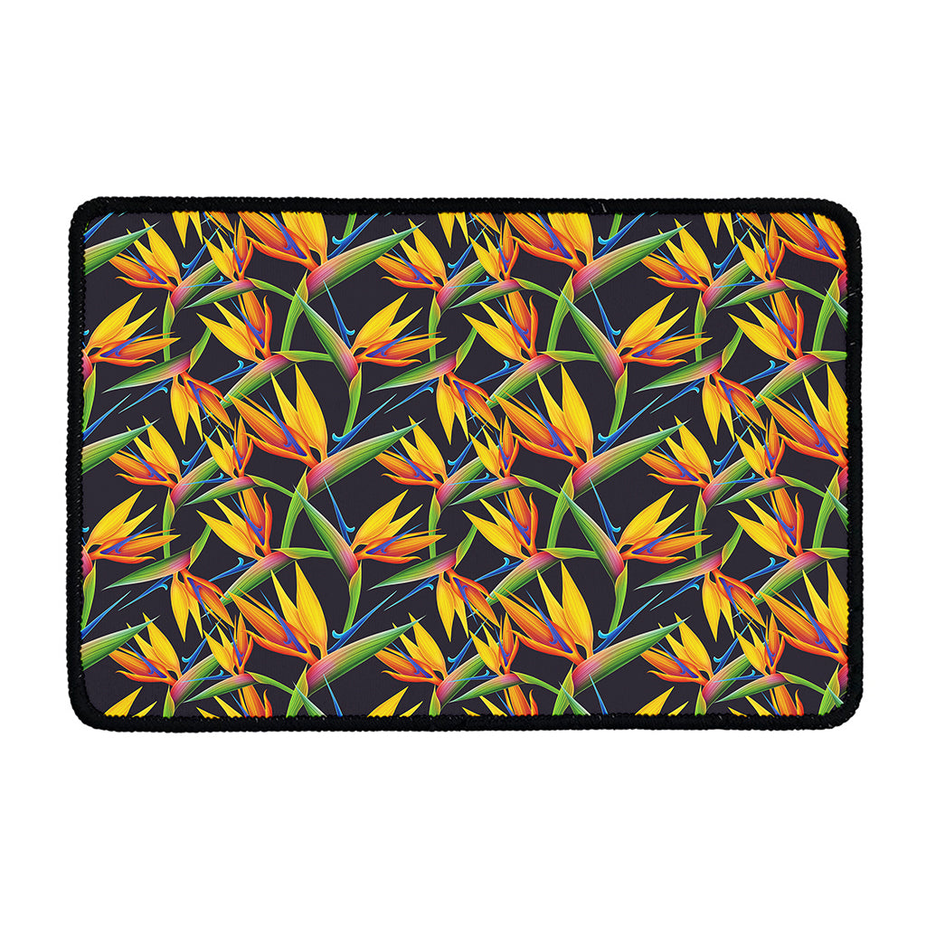 Bird Of Paradise Flower Pattern Print Kitchen Mat