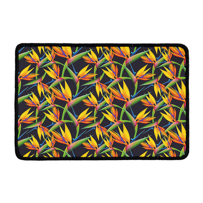 Bird Of Paradise Flower Pattern Print Kitchen Mat