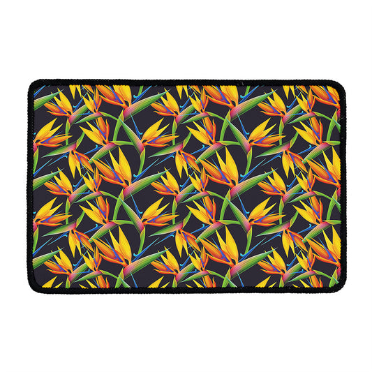 Bird Of Paradise Flower Pattern Print Kitchen Mat