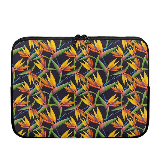 Bird Of Paradise Flower Pattern Print Laptop Sleeve