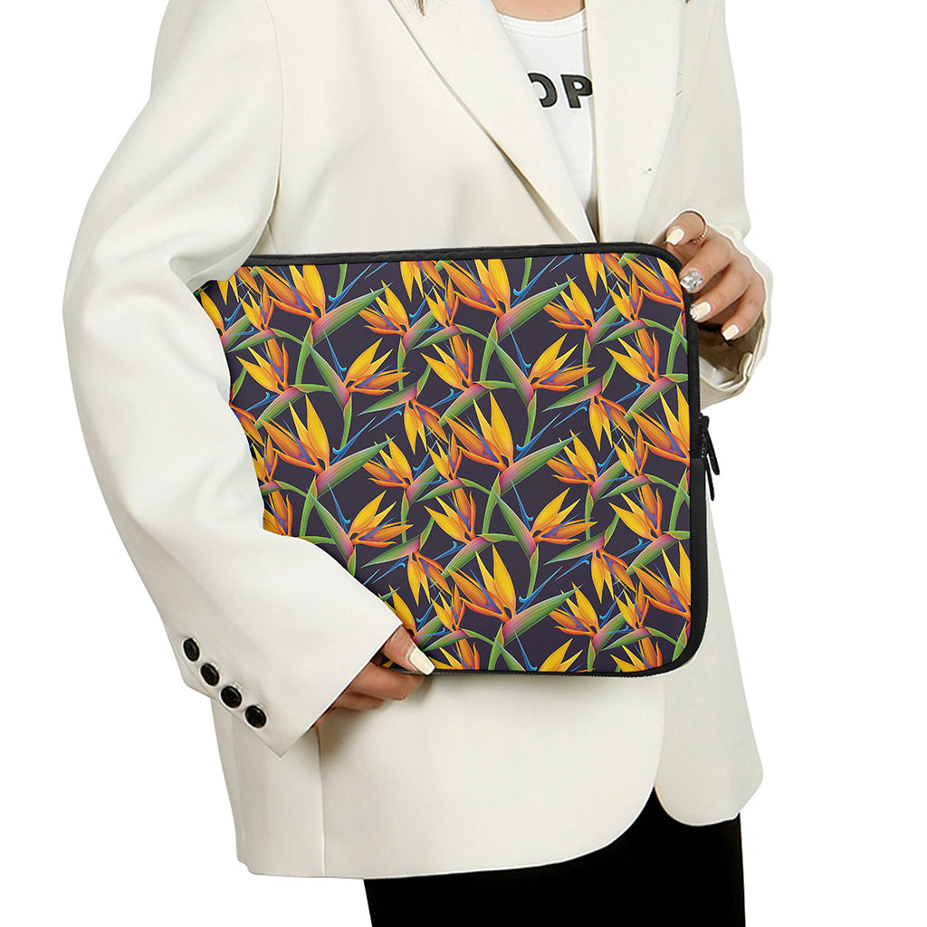 Bird Of Paradise Flower Pattern Print Laptop Sleeve