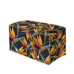 Bird Of Paradise Flower Pattern Print Leather Tissue Box Cover