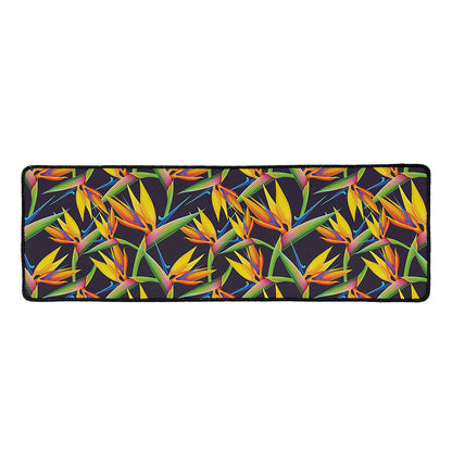 Bird Of Paradise Flower Pattern Print Long Kitchen Mat