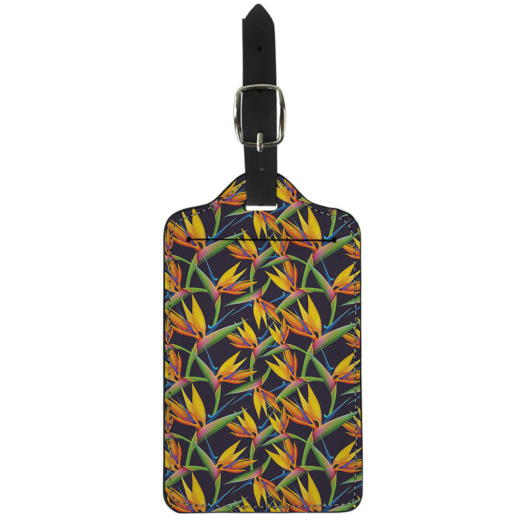 Bird Of Paradise Flower Pattern Print Luggage Tag