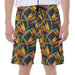 Bird Of Paradise Flower Pattern Print Men's Beach Shorts