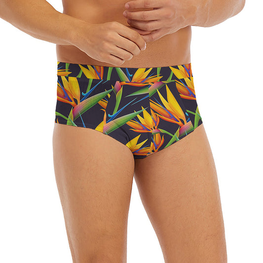 Bird Of Paradise Flower Pattern Print Men's Briefs