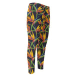 Bird Of Paradise Flower Pattern Print Men's Compression Pants