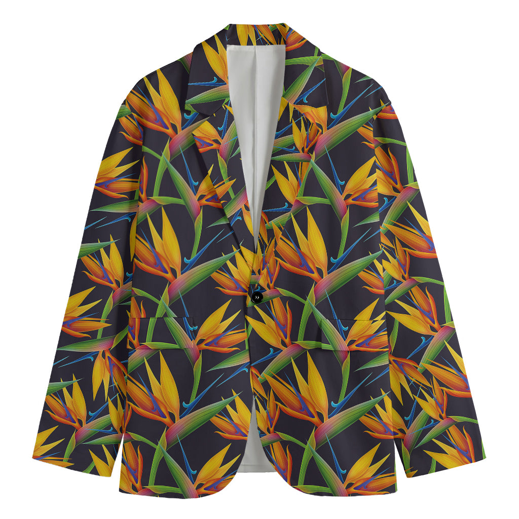 Bird Of Paradise Flower Pattern Print Men's Cotton Blazer