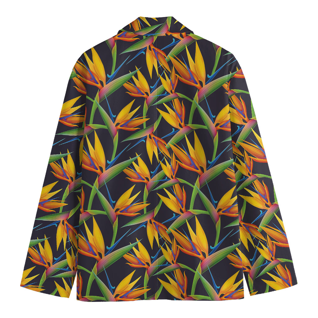 Bird Of Paradise Flower Pattern Print Men's Cotton Blazer