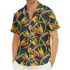 Bird Of Paradise Flower Pattern Print Men's Deep V-Neck Shirt