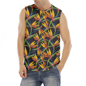 Bird Of Paradise Flower Pattern Print Men's Fitness Tank Top