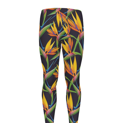 Bird Of Paradise Flower Pattern Print Men's leggings