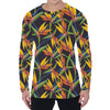 Bird Of Paradise Flower Pattern Print Men's Long Sleeve T-Shirt