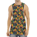 Bird Of Paradise Flower Pattern Print Men's Muscle Tank Top