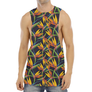 Bird Of Paradise Flower Pattern Print Men's Muscle Tank Top