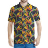 Bird Of Paradise Flower Pattern Print Men's Polo Shirt