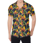 Bird Of Paradise Flower Pattern Print Men's Shirt