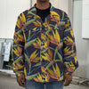 Bird Of Paradise Flower Pattern Print Men's Shirt Jacket