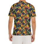 Bird Of Paradise Flower Pattern Print Men's Short Sleeve Rash Guard