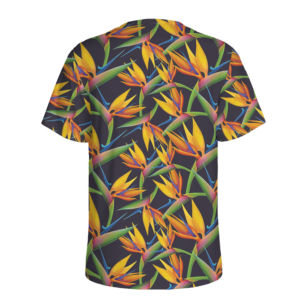 Bird Of Paradise Flower Pattern Print Men's Sports T-Shirt