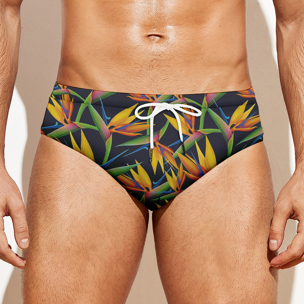 Bird Of Paradise Flower Pattern Print Men's Swim Briefs