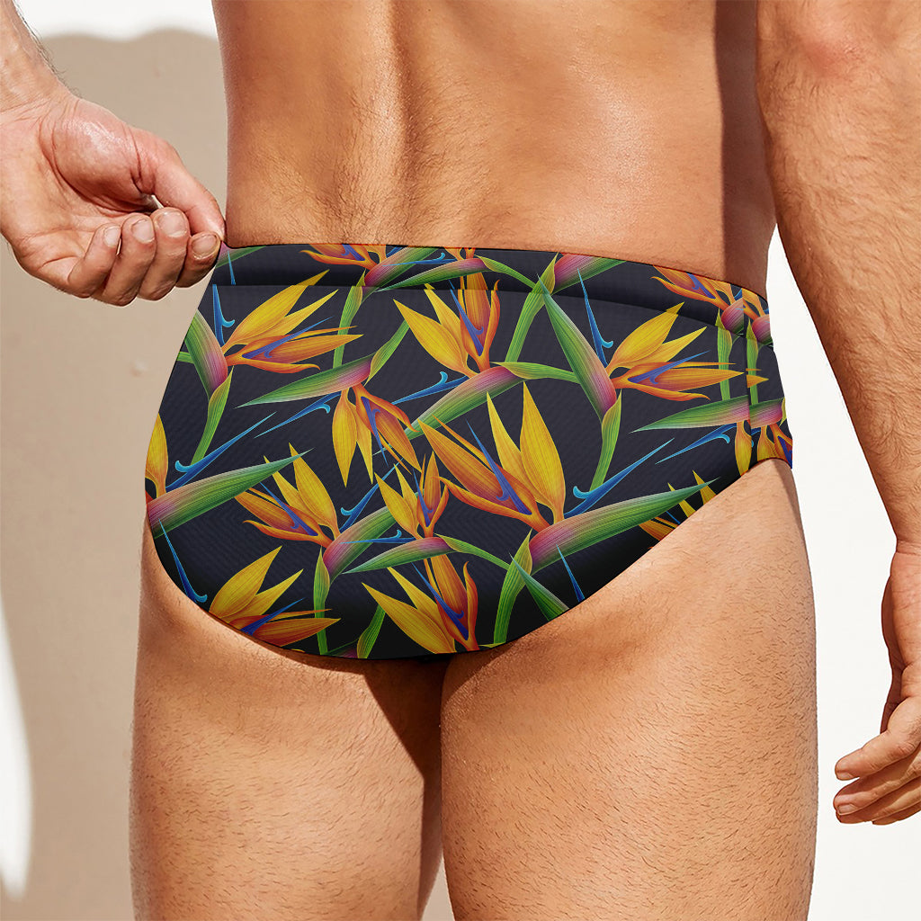 Bird Of Paradise Flower Pattern Print Men's Swim Briefs