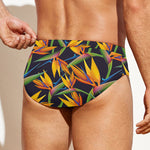 Bird Of Paradise Flower Pattern Print Men's Swim Briefs