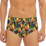 Bird Of Paradise Flower Pattern Print Men's Triangle Swim Briefs