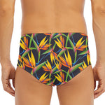 Bird Of Paradise Flower Pattern Print Men's Triangle Swim Briefs