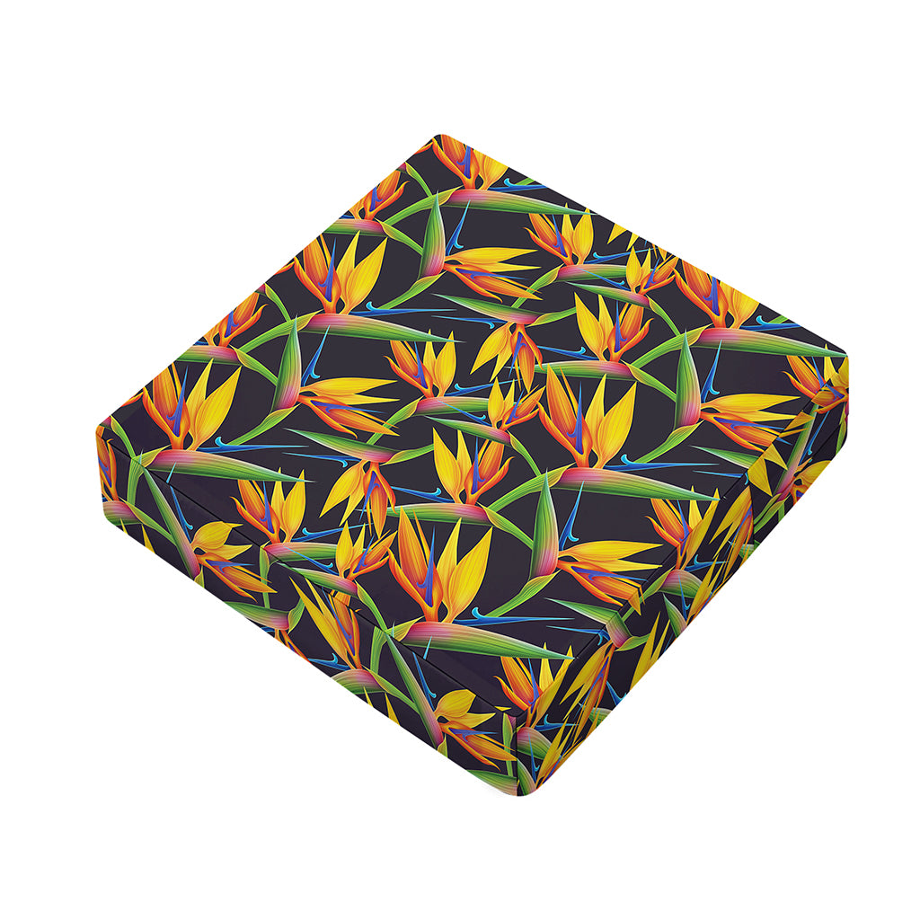 Bird Of Paradise Flower Pattern Print Outdoor Seat Cushion Cover