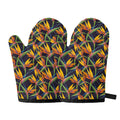 Bird Of Paradise Flower Pattern Print Oven Mitts