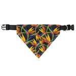 Bird Of Paradise Flower Pattern Print Over The Collar Dog Bandana