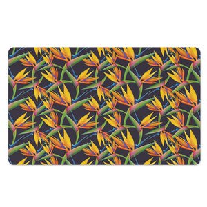 Bird Of Paradise Flower Pattern Print Polyester Doormat