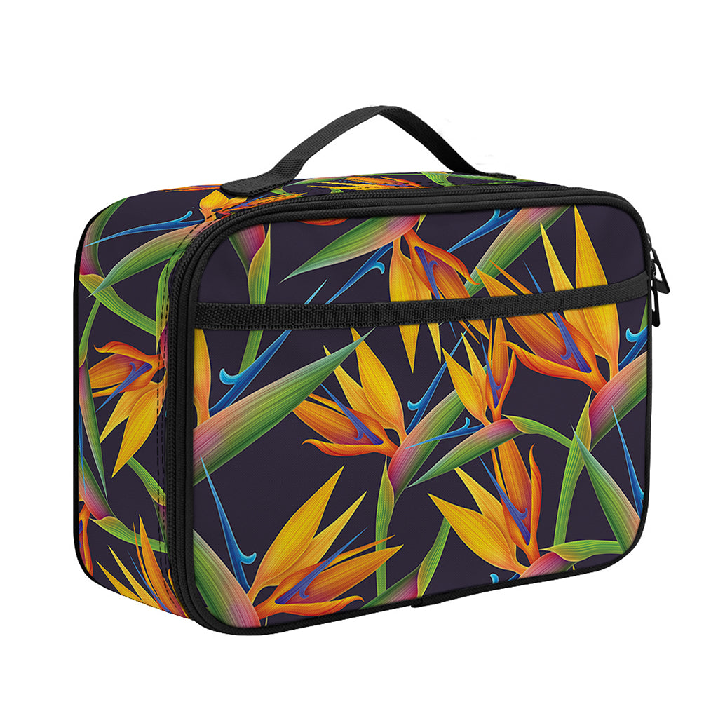 Bird Of Paradise Flower Pattern Print Portable Lunch Bag