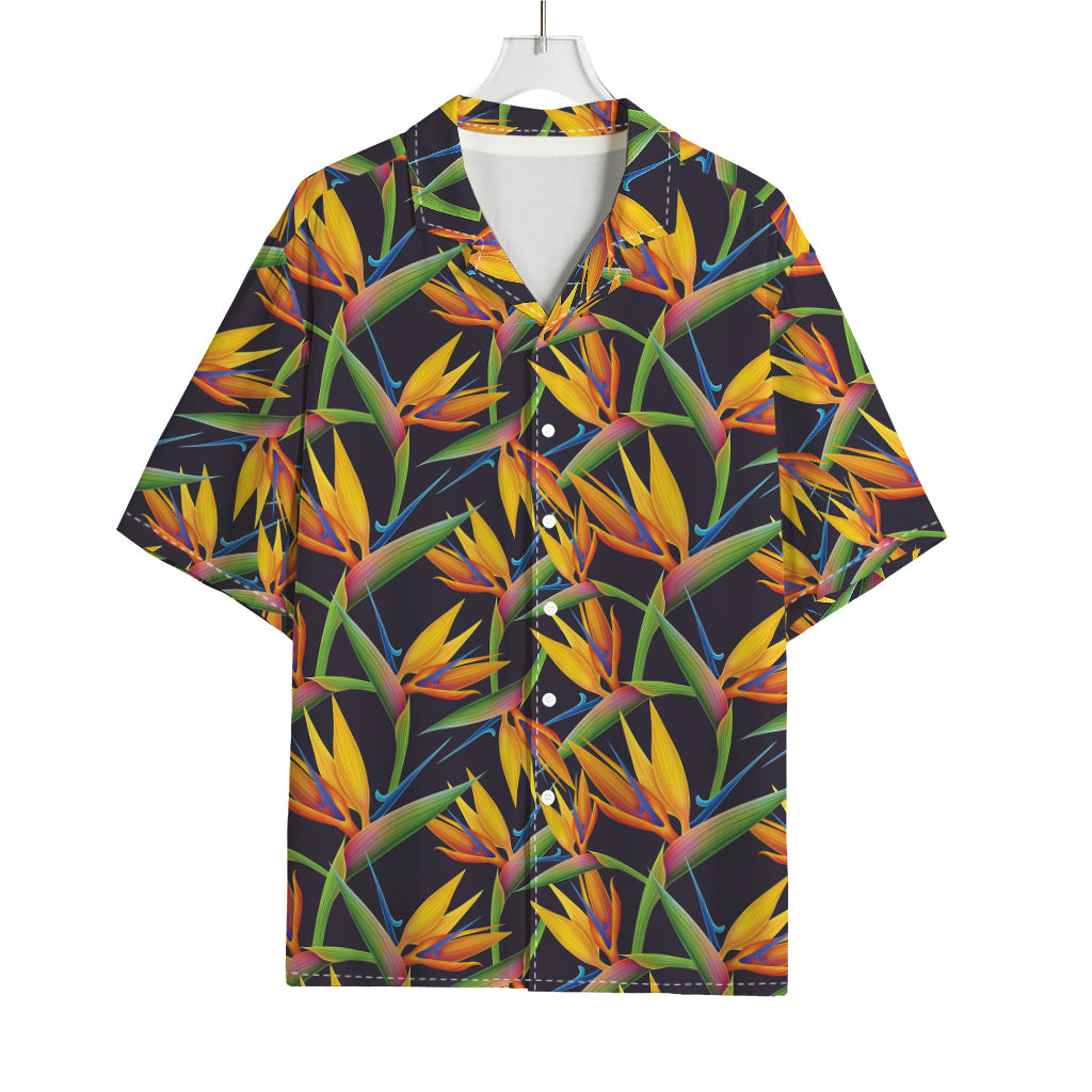 Bird Of Paradise Flower Pattern Print Rayon Hawaiian Shirt