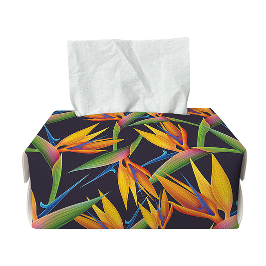 Bird Of Paradise Flower Pattern Print Rectangle Tissue Box Cover