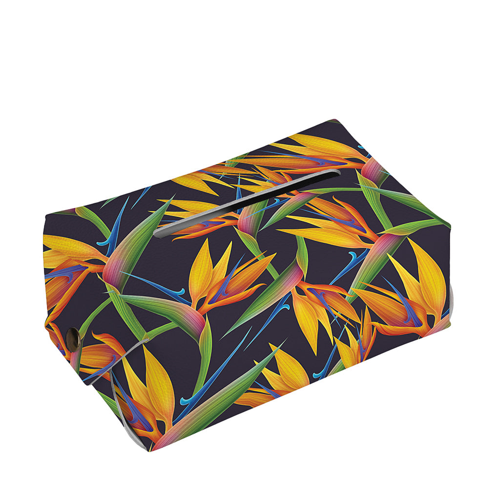 Bird Of Paradise Flower Pattern Print Rectangle Tissue Box Cover